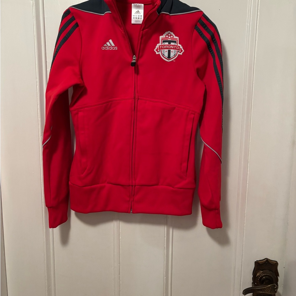 Adidas Red Bomber Jacket Athletic Style